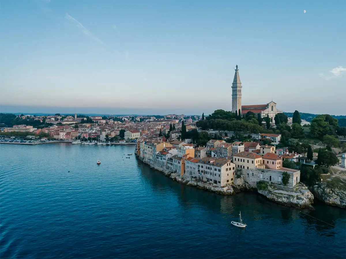 Coast of the Picturesque City of Rovinj in Croatia