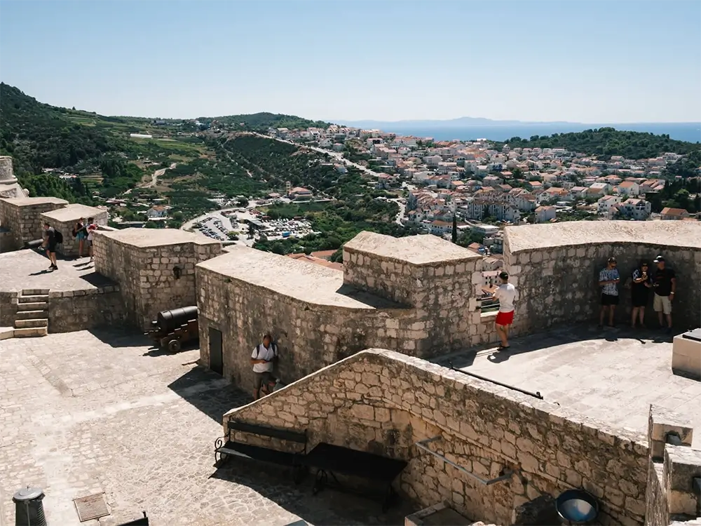 Historic Spanjola Fortress overlooking Hvar Town and harbor