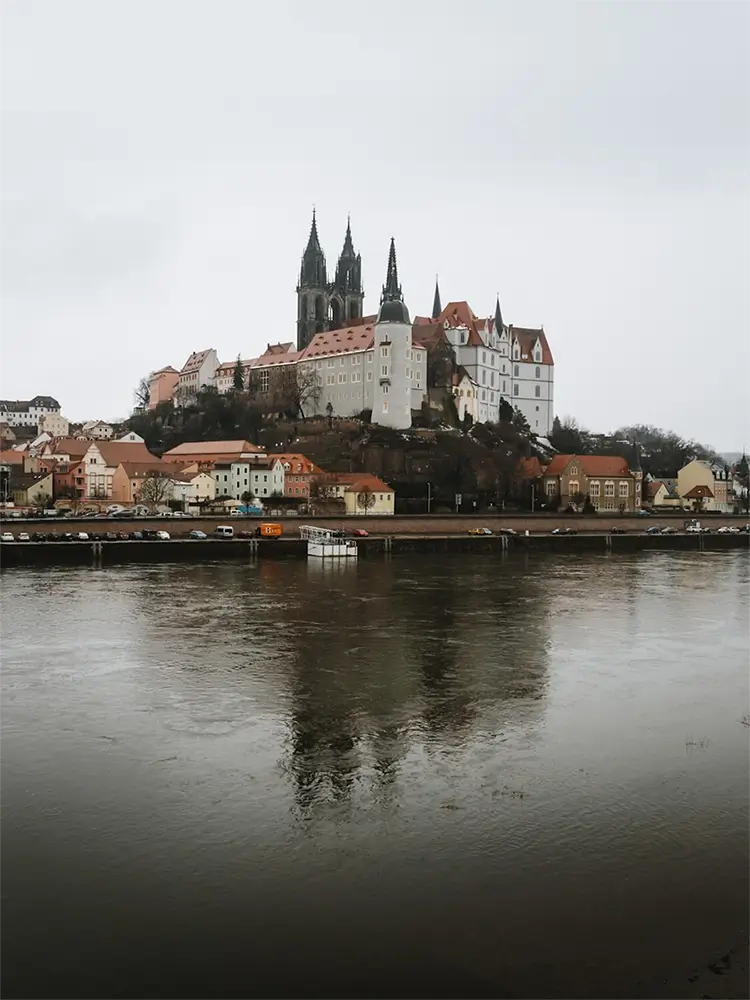 Albrechtsburg Castle perched above the Elbe River in Meißen, Germany